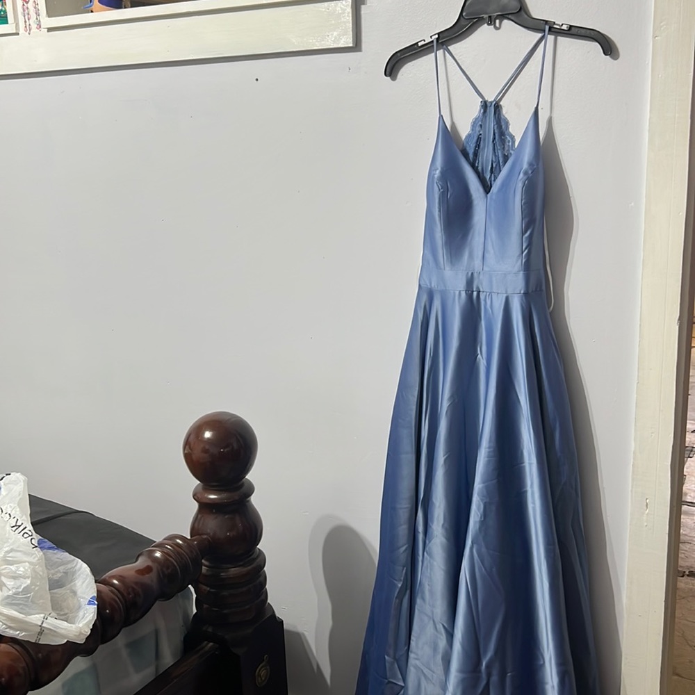 Blue Silk A-Line Dress Never Worn
